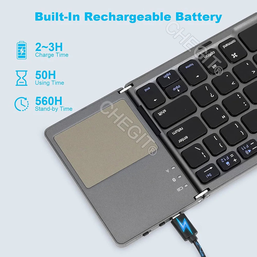 Portable Wireless Keyboard with Touchpad