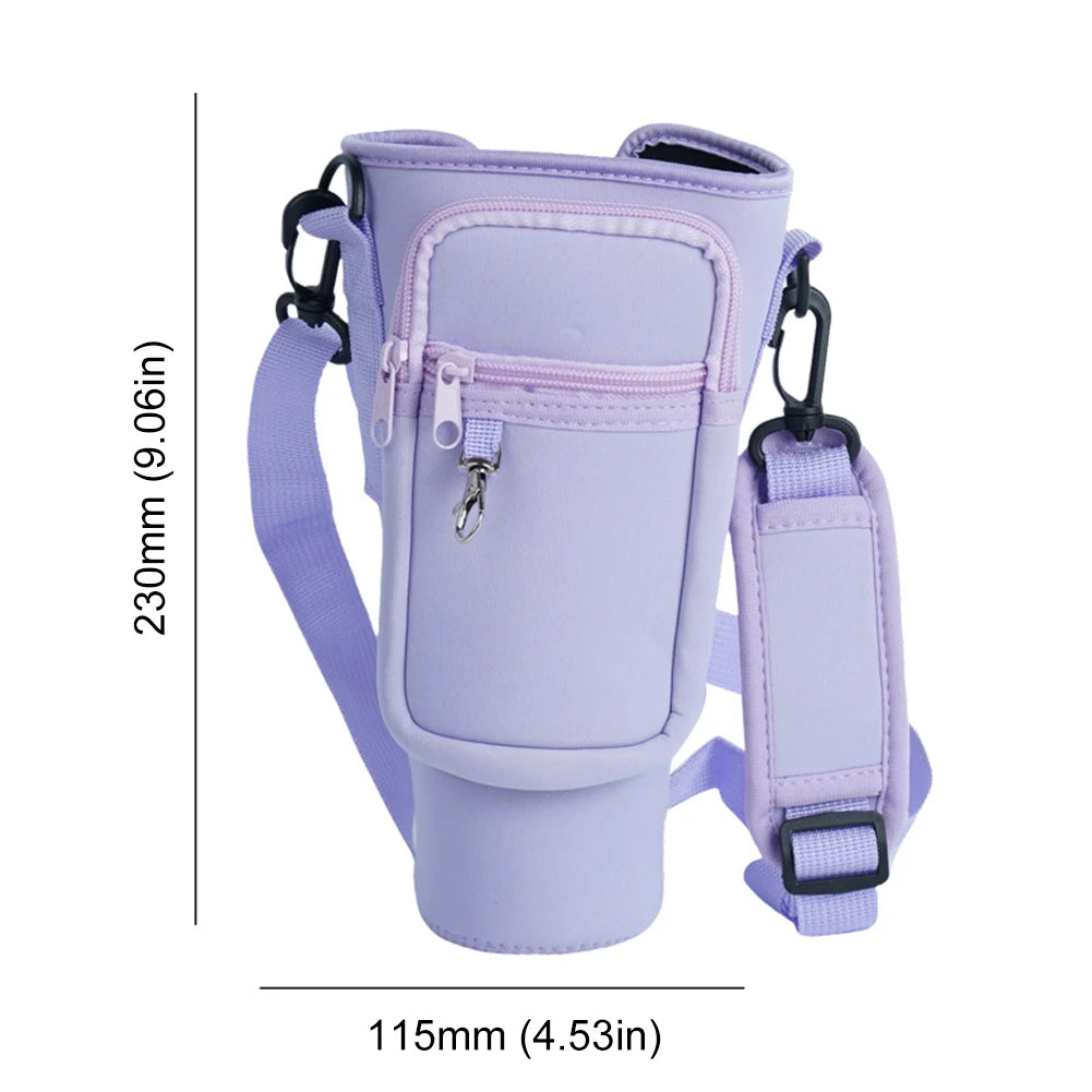 Insulated Water Bottle Sling with Mobile Pocket