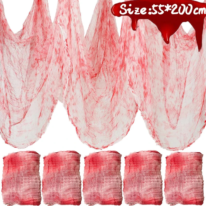 Terror Stain Sheets: 2–20M Bloody Hanging Decoration for Stairs & Rooms