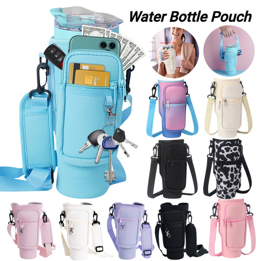 Insulated Water Bottle Sling with Mobile Pocket