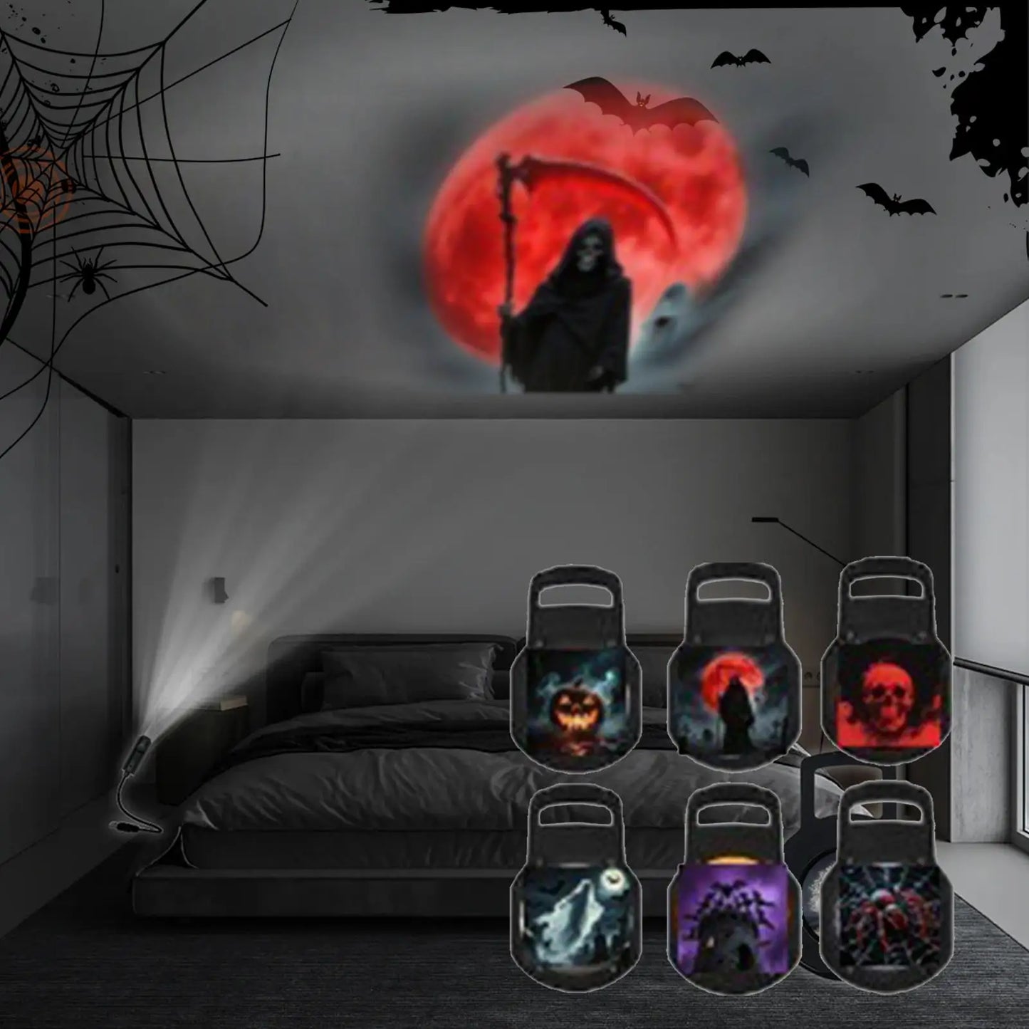 Phantom Glow 360: Halloween Room & Garden LED Projection Light