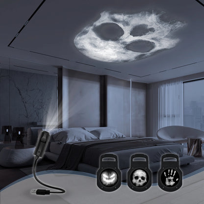 SkullBeam: Halloween LED Projection Lamp with 3 Switchable Patterns
