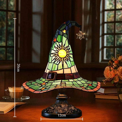 Stained Glass Witch Hat Table Lamp
