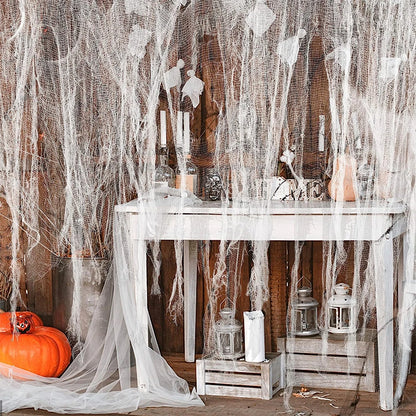 Haunted Drape: Creepy Halloween Gauze Cloth for Windows & Doors
