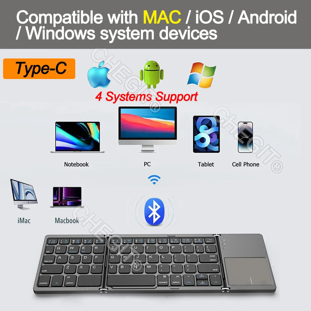 Portable Wireless Keyboard with Touchpad