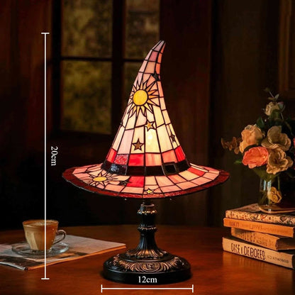 Stained Glass Witch Hat Table Lamp