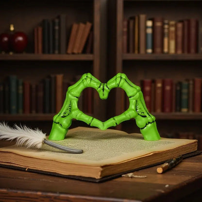 Haunted Heart: Abstract Skeleton Hand Ornament for Gothic Halloween Décor