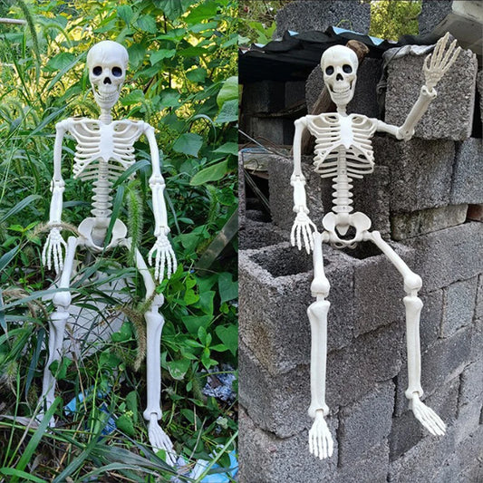 Grinning Bones: Happy Halloween Skeleton Prop for Haunted House & Party Décor