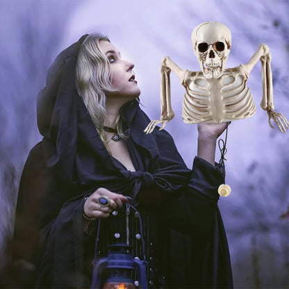 Haunted Cranium: Glowing Skeleton Skull for Outdoor Horror Décor