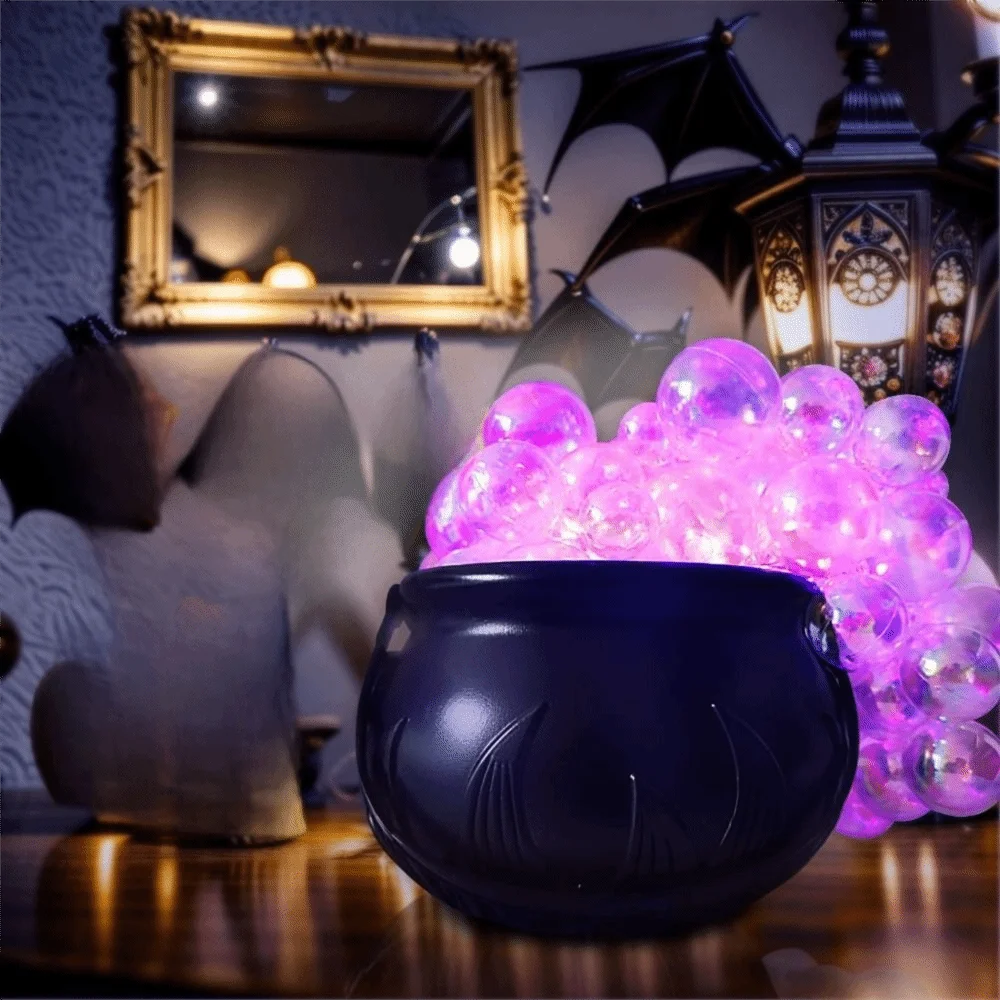Mystic Bubble Cauldron: Light-Up Witch Bowl with Remote & Candy Jar Function