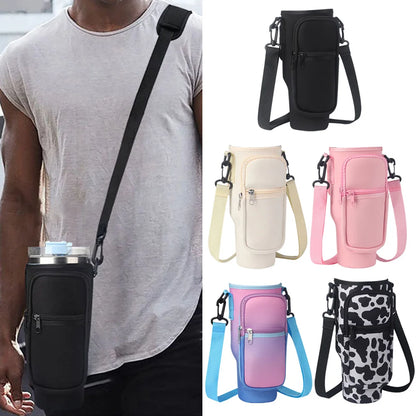 Insulated Water Bottle Sling with Mobile Pocket