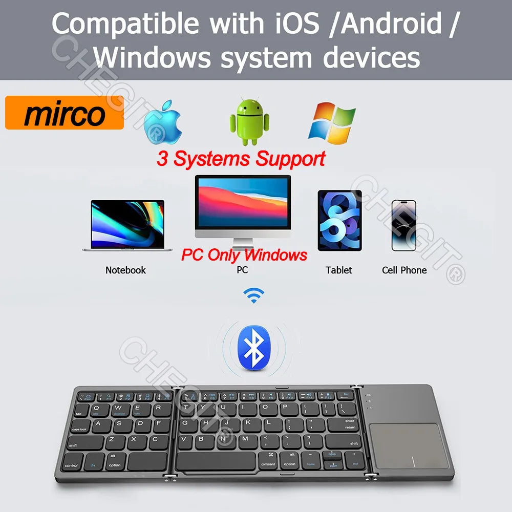 Portable Wireless Keyboard with Touchpad