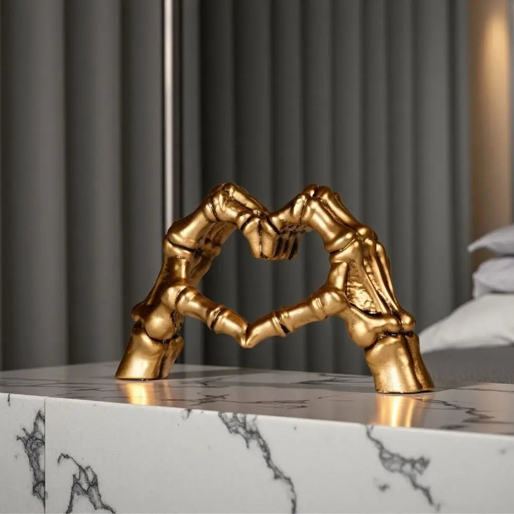 Haunted Heart: Abstract Skeleton Hand Ornament for Gothic Halloween Décor