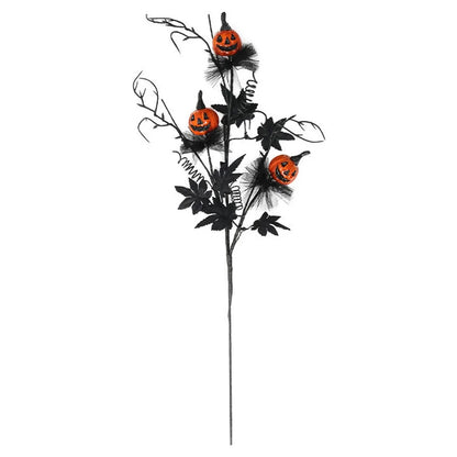 Midnight Harvest: Black Maple & Pumpkin Stems for DIY Halloween Décor