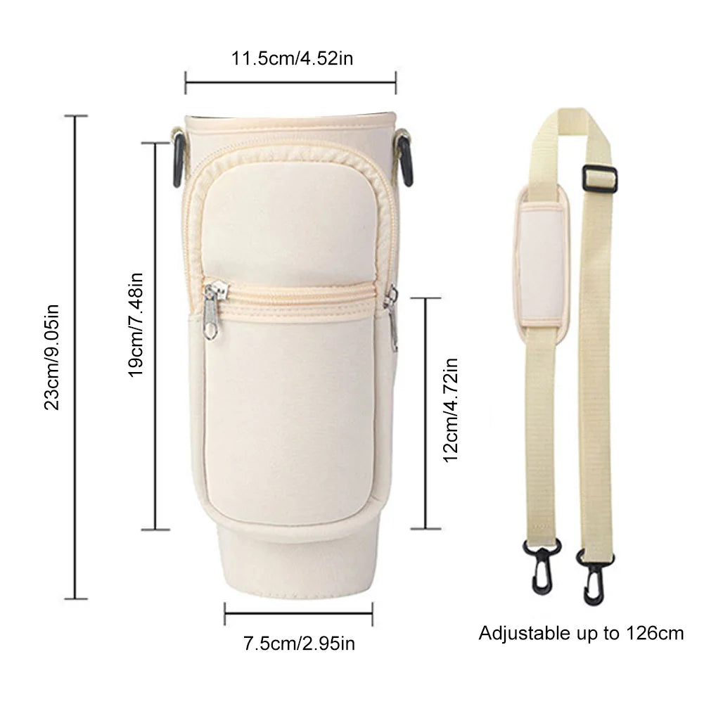 Insulated Water Bottle Sling with Mobile Pocket
