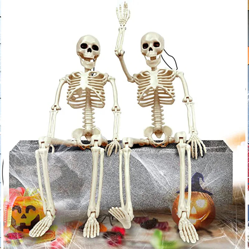 Grinning Bones: Happy Halloween Skeleton Prop for Haunted House & Party Décor