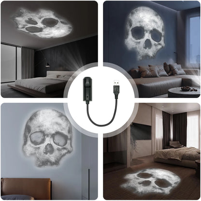 SkullBeam: Halloween LED Projection Lamp with 3 Switchable Patterns