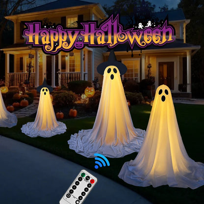 Glow Ghoul: Light-Up Halloween Ghost for Garden, Porch & Party Décor