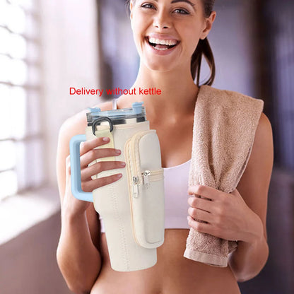Insulated Water Bottle Sling with Mobile Pocket