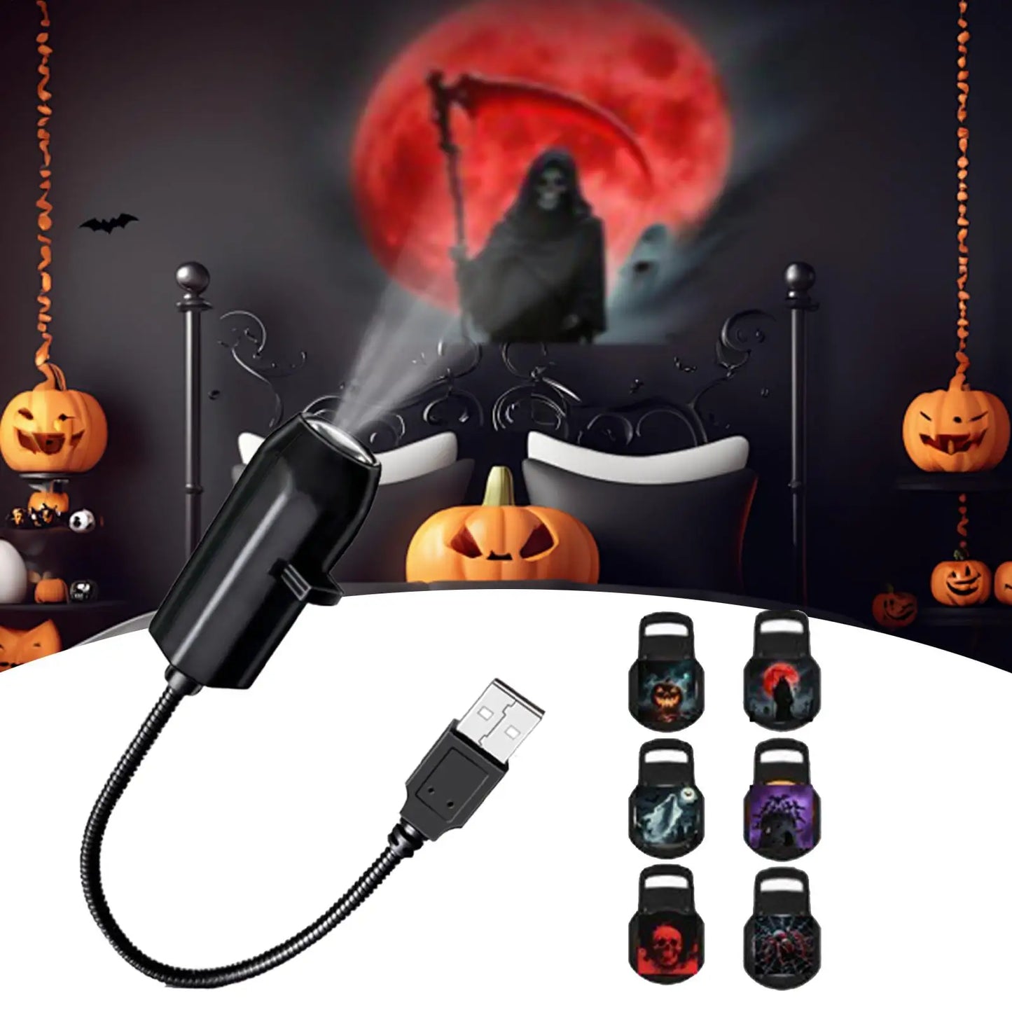 Phantom Glow 360: Halloween Room & Garden LED Projection Light