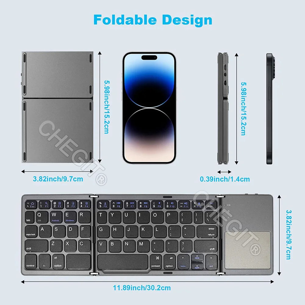 Portable Wireless Keyboard with Touchpad