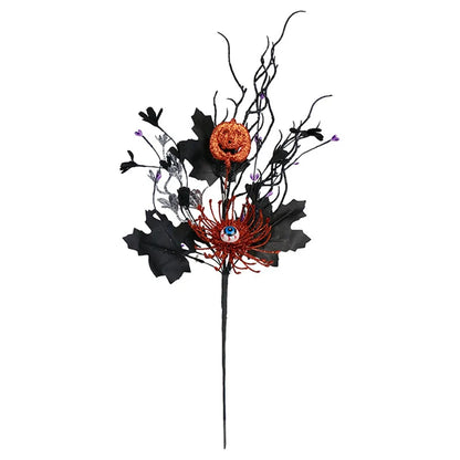 Midnight Harvest: Black Maple & Pumpkin Stems for DIY Halloween Décor