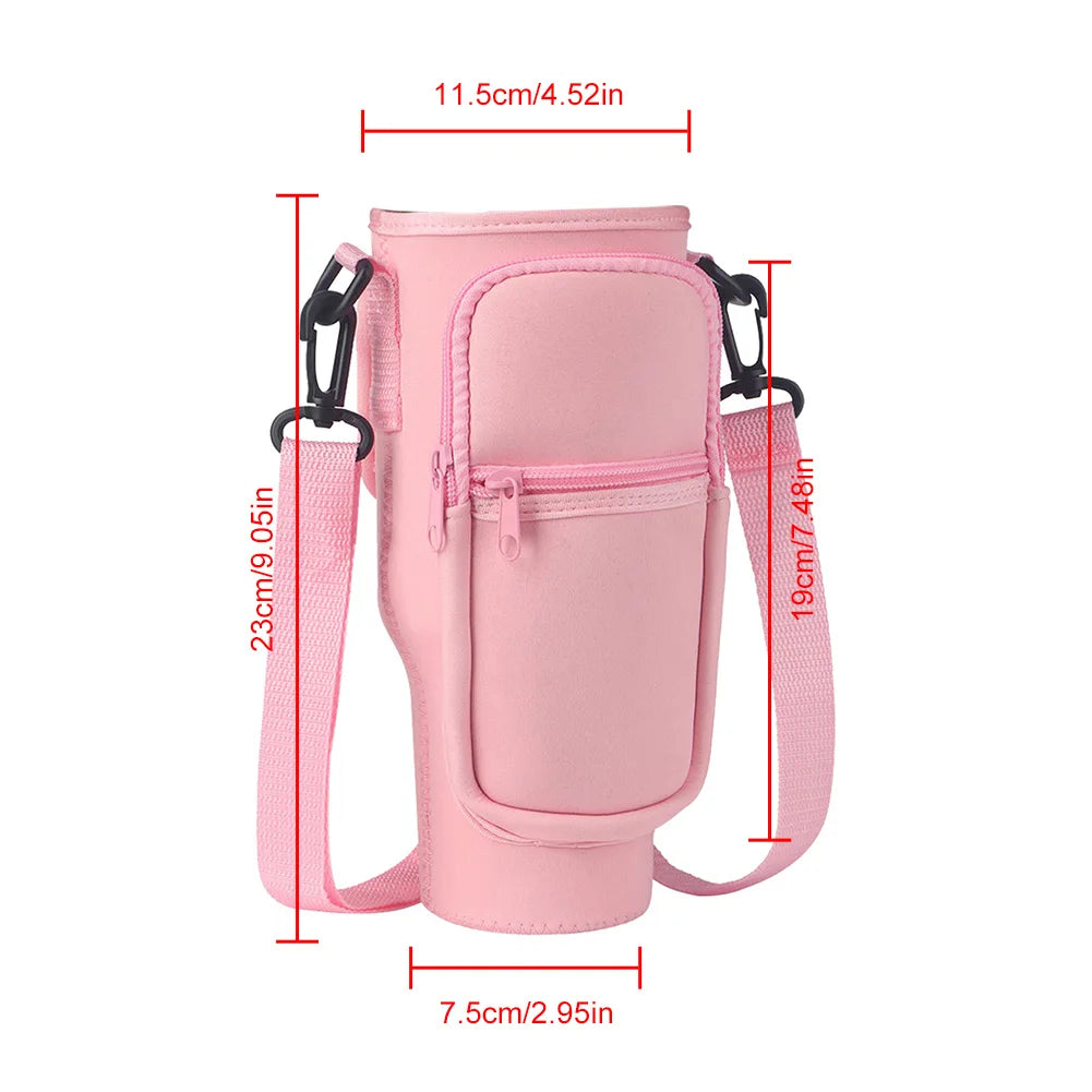 Insulated Water Bottle Sling with Mobile Pocket