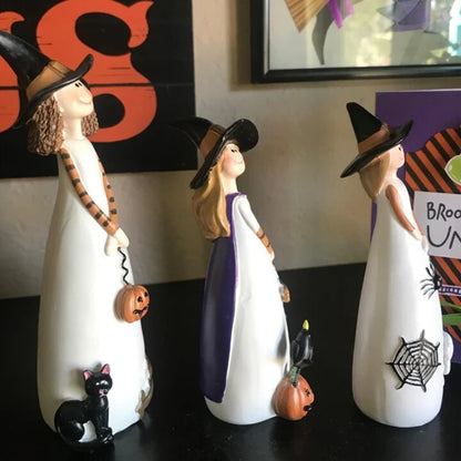 Haunted Halloween Witch Figurines