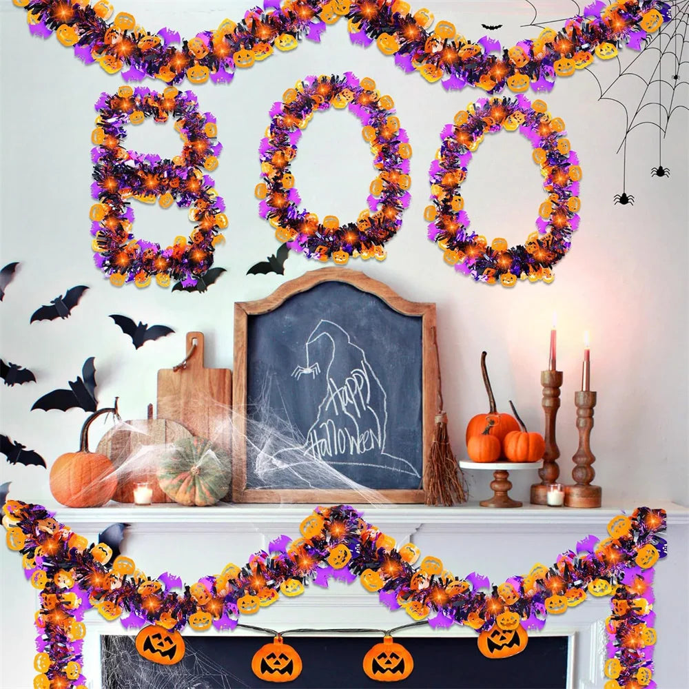 Halloween Pumpkin Ghost Bat Garland