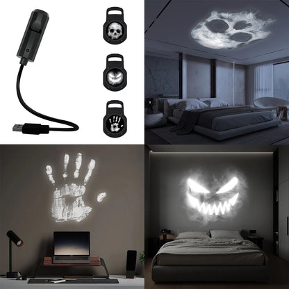 SkullBeam: Halloween LED Projection Lamp with 3 Switchable Patterns