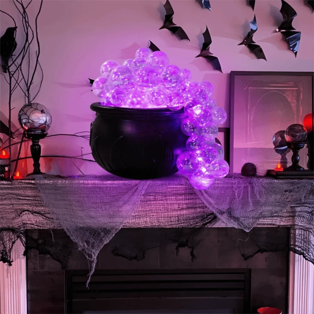 Mystic Bubble Cauldron: Light-Up Witch Bowl with Remote & Candy Jar Function