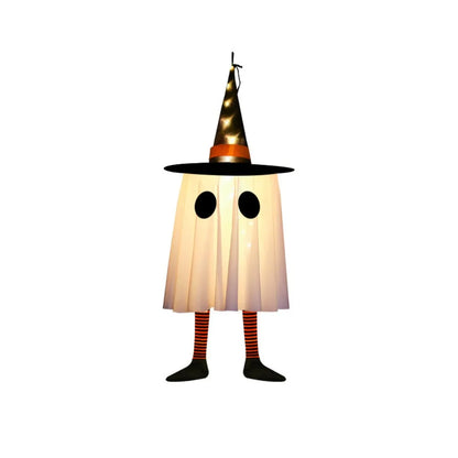 Floating Phantom Glow: Flashing Halloween Spectre Decoration with Witch Hat