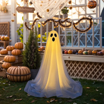 Glow Ghoul: Light-Up Halloween Ghost for Garden, Porch & Party Décor
