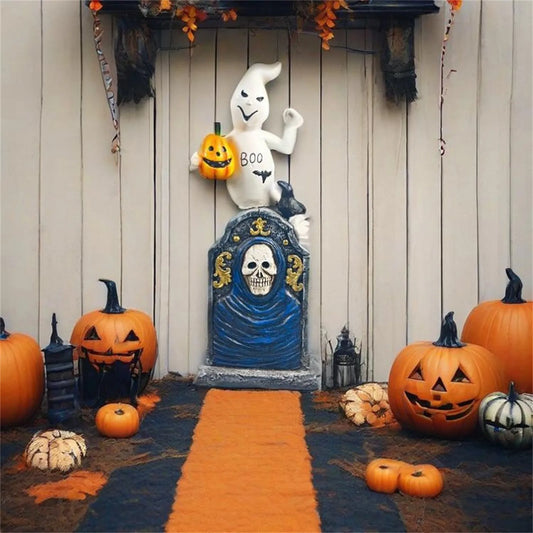 Gothic Gourd Cottage: Scary Pumpkin House Desktop Décor for Halloween