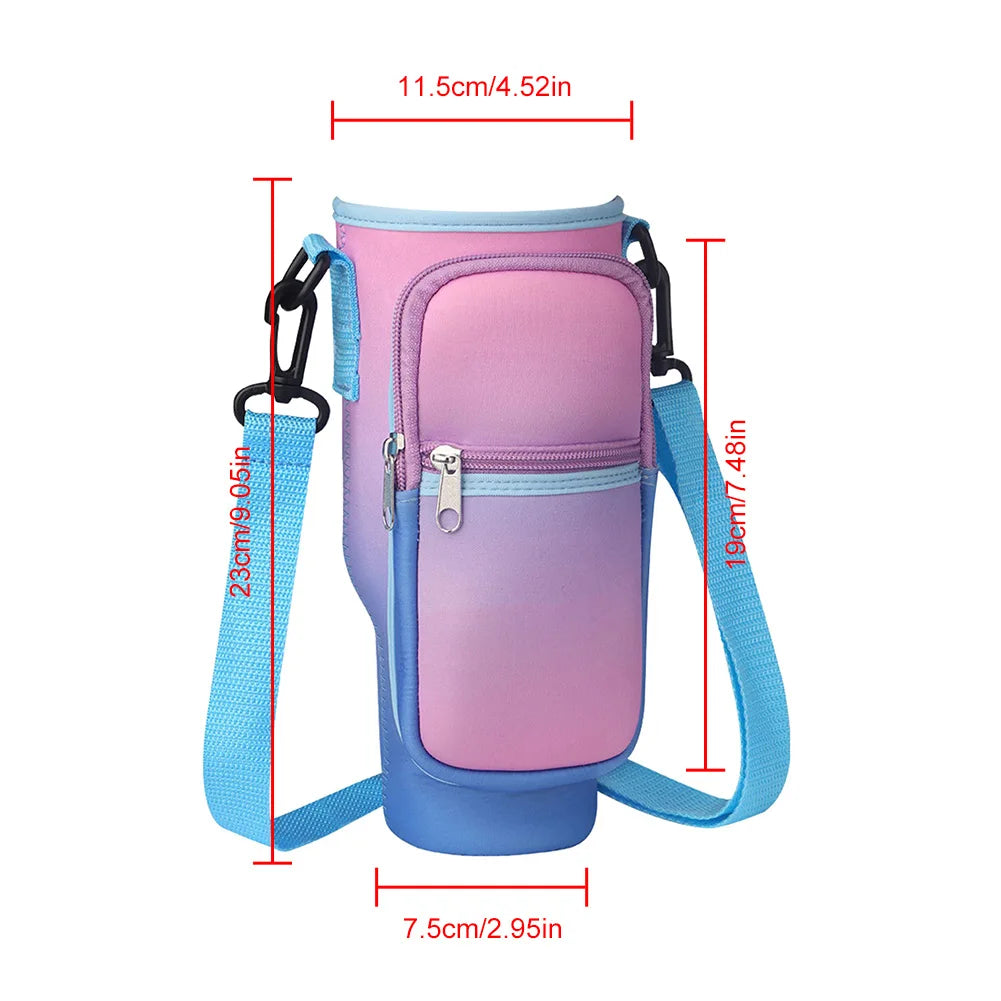 Insulated Water Bottle Sling with Mobile Pocket