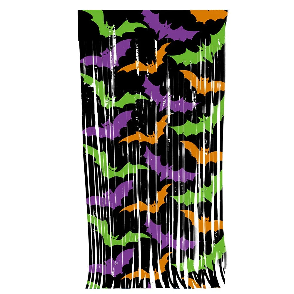 Boo & Bling Backdrop: 1x2M Halloween Party Curtain with Sparkly Decorations