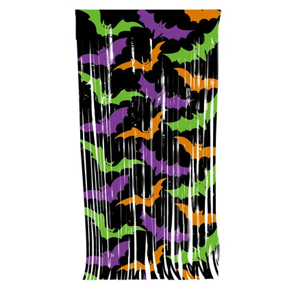 Boo & Bling Backdrop: 1x2M Halloween Party Curtain with Sparkly Decorations